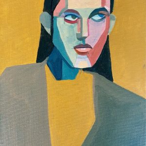 Málverk - Abstrakt andlitsmynd - 35 x 28 cm