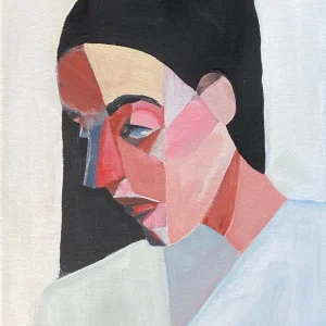 Málverk - Abstrakt portrait - 35 x 28 cm