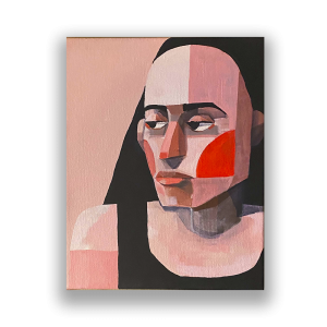 Bleikt abstrakt portrett